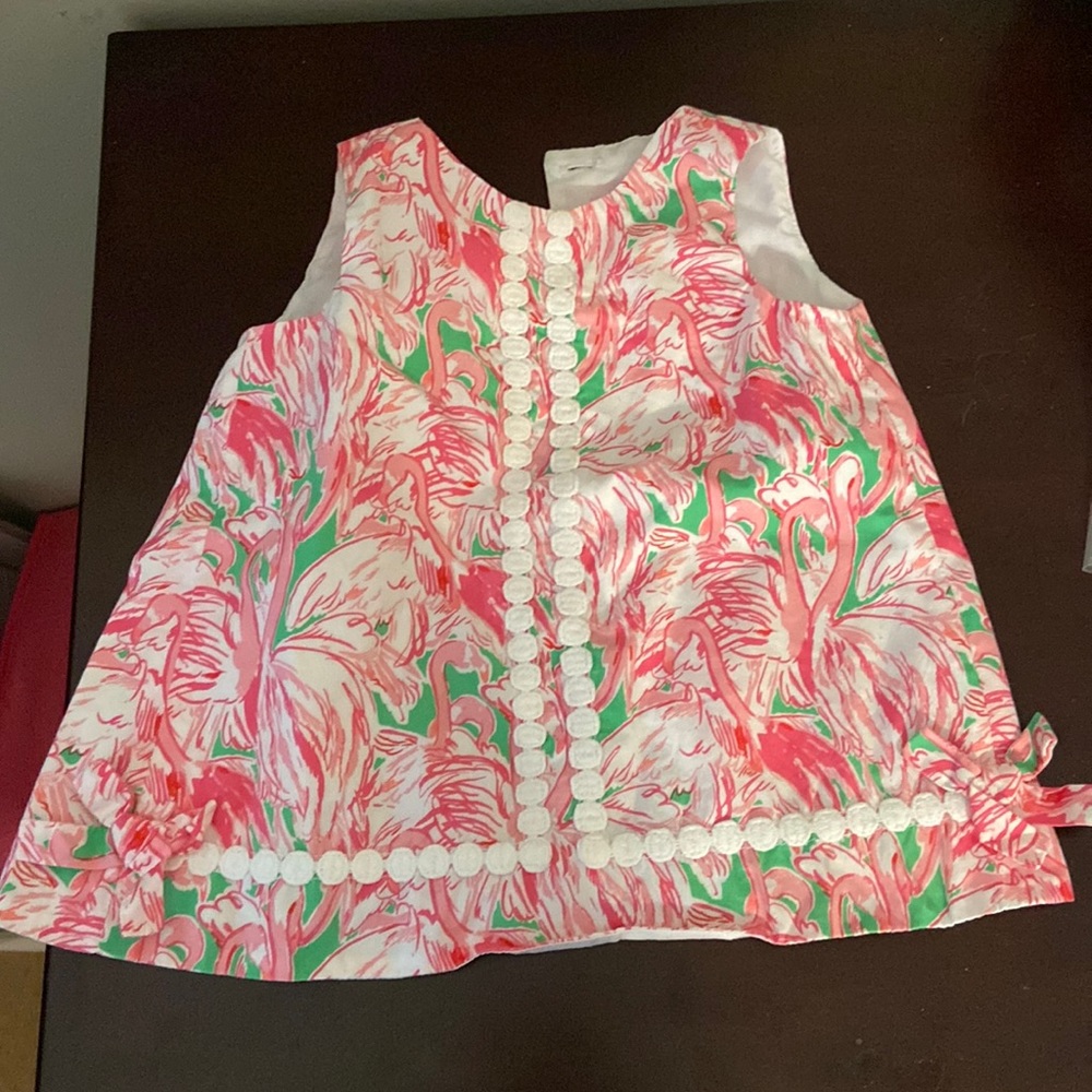 Lilly Pulitzer Flamingo baby dress with diaper cover size 6-12 months